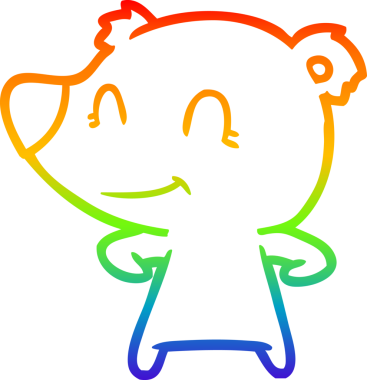 gökkuşağı gradyan çizgisi bir insan tarafından çizilmiş dost bir ayı çizgi