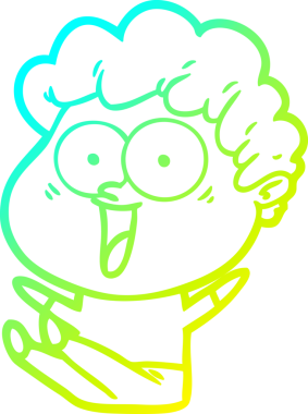 Bir insan tarafından çizilmiş mutlu bir adamın soğuk çizgi çizimi.