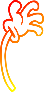 Bir insan tarafından çizilen çizgi film el hareketinin sıcak gradyan çizimi