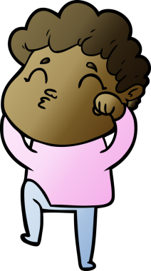 Çizgi film adamı somurtuyor Bir insan tarafından çizilmiş