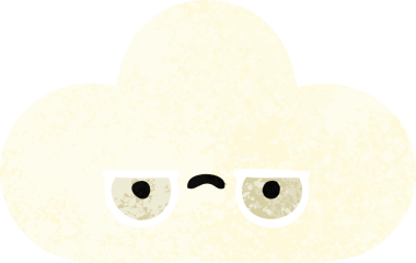 Bir insan tarafından çizilmiş bir bulutun retro çizim tarzı karikatürü