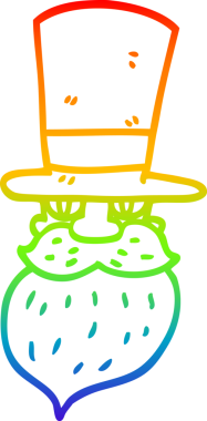 Bir insan tarafından çizilmiş silindir şapkalı bir adamın çizimi.