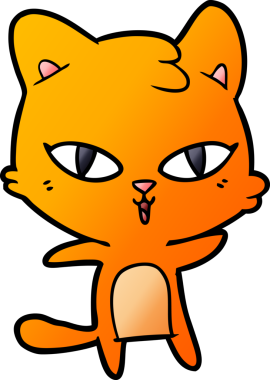 Bir insan tarafından çizilmiş çizgi film kedisi.