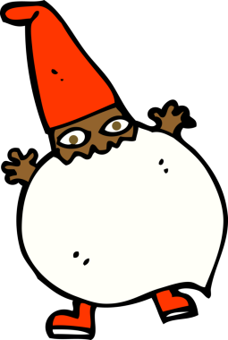 bir insan tarafından çizilmiş küçük bir Noel Baba çizgi filmi