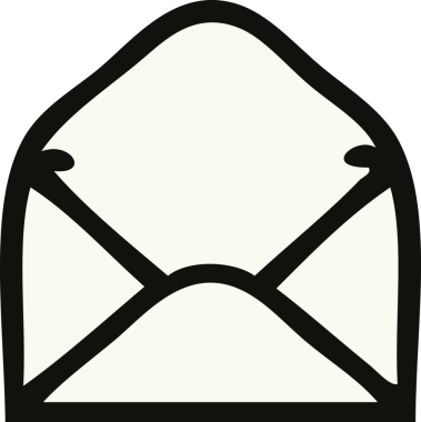 Bir insan tarafından çizilmiş kağıt bir zarfın sevimli karikatürü