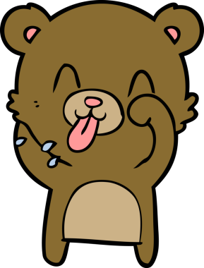 Bir insan tarafından çizilmiş bir çizgi film karakteri.