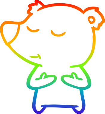 Bir insan tarafından çizilmiş mutlu bir çizgi film ayısının çizimi.