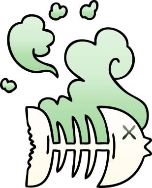 bir insan tarafından çizilmiş gölgelenmiş garip karikatür ölü balık