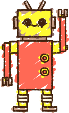 Bir insan tarafından çizilen Sallanan Robot Tebeşiri