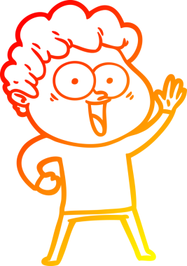 Bir insan tarafından çizilmiş mutlu bir adamın çizgi çizimi.