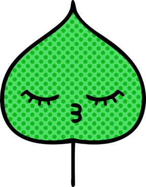 bir insan tarafından çizilmiş dışavurumsal yaprağın çizgi roman tarzı