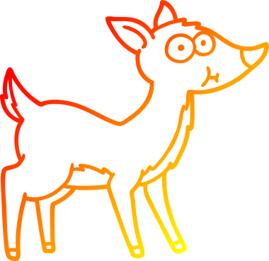 Bir insan tarafından çizilmiş bir karikatür geyiği çizimi.