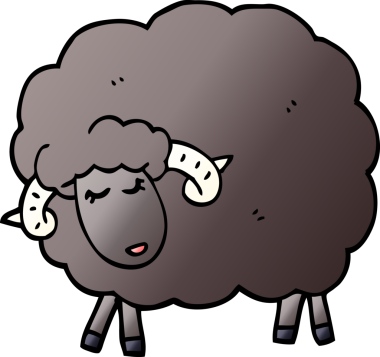 Bir insan tarafından çizilmiş kara koyun.