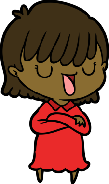 Bir insan tarafından çizilmiş karikatür kadın.