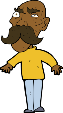 Bir insan tarafından çizilmiş kızgın yaşlı bir adam.