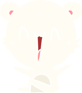 Bir insan tarafından çizilmiş gülen kutup ayısı düz renkli çizgi film.