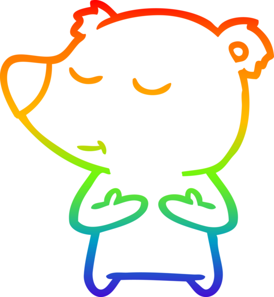 Bir insan tarafından çizilmiş mutlu bir çizgi film ayısının çizimi.