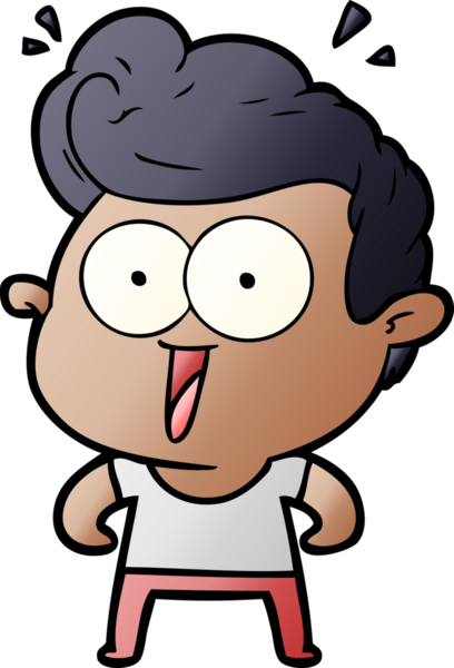 Bir insan tarafından çizilmiş heyecanlı bir çizgi film.