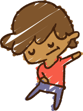 Bir insan tarafından çizilen Dans Eden Çocuk Tebeşiri