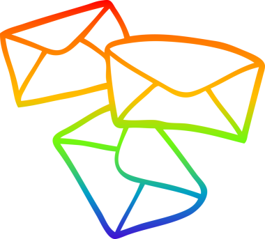 gökkuşağı gradyanı bir insan tarafından çizilmiş karikatür harflerinin çizimi