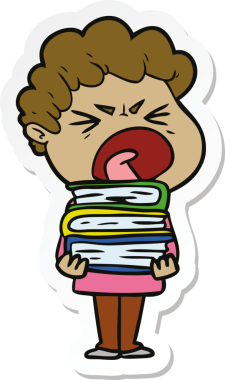 Bir insan tarafından çizilmiş öfkeli bir adamın karikatür çıkartması.