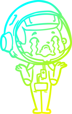 Bir insan tarafından çizilmiş ağlayan astronot çizgi filmi.