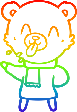 Bir insan tarafından çizilmiş kaba bir çizgi film ayısının çizimi.