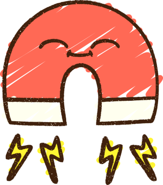 Bir insan tarafından çizilen mıknatıs tebeşiri