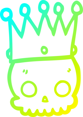 Bir insan tarafından çizilmiş bir karikatür kafatası çizimi.