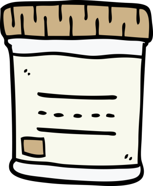 bir insan tarafından çizilmiş tıbbi örnek kavanozu.