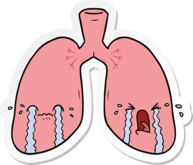 Bir insan tarafından çizilmiş bir karikatür akciğerinin çıkartması.