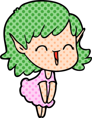 Bir insan tarafından çizilmiş bir elf kızı.