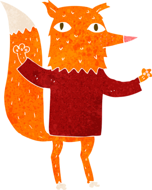 bir insan tarafından çizilmiş tilki çizgi filmi