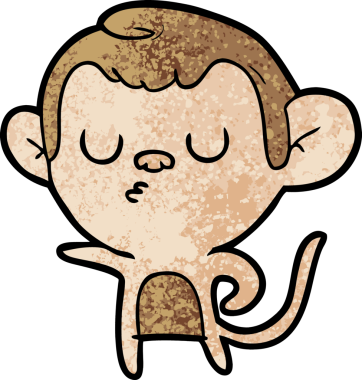 Bir insan tarafından çizilmiş çizgi maymun.