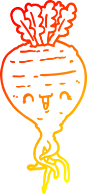 Bir insan tarafından çizilmiş bir şalgamın sıcak çizgi çizimi