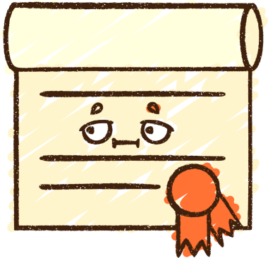 Bir insan tarafından çizilmiş Resmi Sertifika Tebeşiri