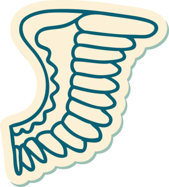 Bir insan tarafından çizilmiş geleneksel bir kanat dövmesi.