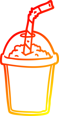 Bir insan tarafından çizilmiş buzlu meyve püresinin sıcak gradyan çizgisi