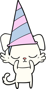 Bir insan tarafından çizilmiş şirin bir çizgi film köpeği.