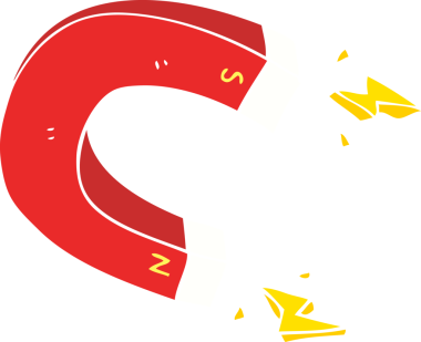 Bir insan tarafından çizilen mıknatısın düz renk çizimi