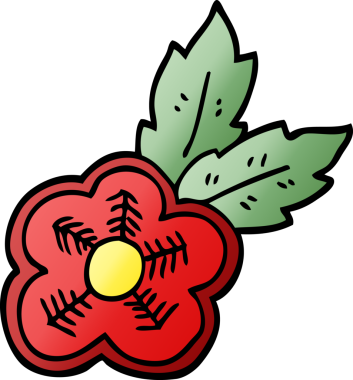 Bir insan tarafından çizilmiş karalama gül dövmesi sembolü