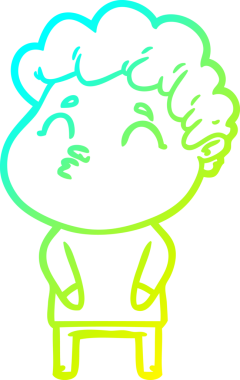 Bir insan tarafından çizilmiş soğuk çizgi film karakteri çizimi.