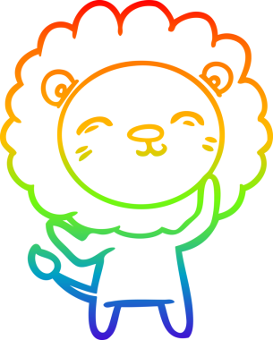 gökkuşağı gradyan çizgi çizimi bir insan tarafından çizilmiş bir aslan