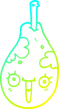 Bir insan tarafından çizilmiş taze armut karikatürü.