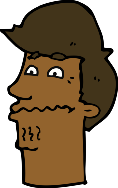 bir insan tarafından çizilmiş sinirli bir adam.