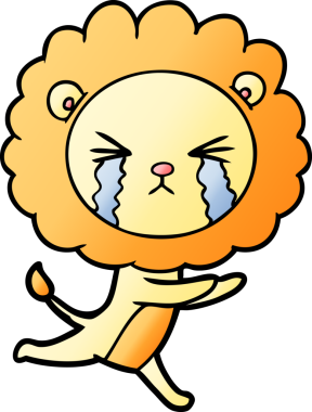 Bir insan tarafından çizilmiş ağlayan bir aslan.