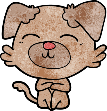 Bir insan tarafından çizilmiş çizgi film köpeği.