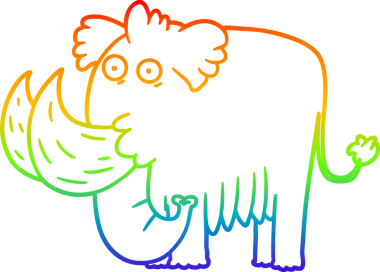 gökkuşağı gradyan çizgi çizimi bir insan tarafından çizilmiş bir mamut