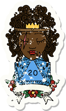 Retro Dövme Tarzı İnsan Barbarlığı Bir insan tarafından çizilmiş 20 zar ile