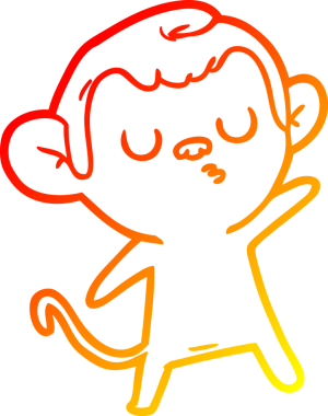 Bir insan tarafından çizilmiş çizgi film maymunu çizimi